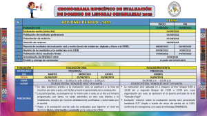 CRONOGRAMA ESPECIFICO DE EVALUACION DE DOMINIO DE LENGUAS ORIGINARIAS 2023