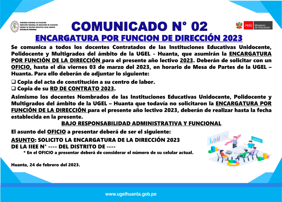 ENCARGATURA POR FUNCION DE DIRECCIÓN 2023