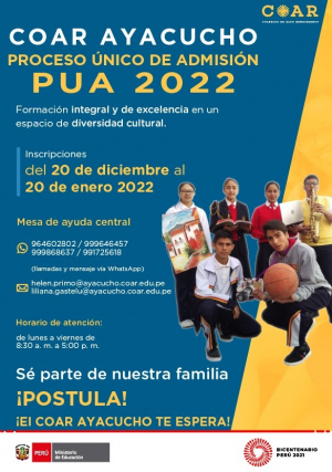 PROCESO ÚNICO DE ADMISIÓN PUA 2022