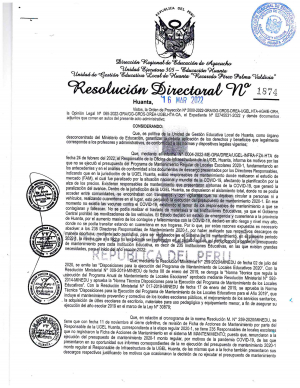 RESOLUCIÓN DIRECTORAL Nº 1874