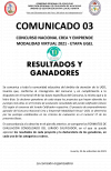 RESULTADOS Y GANADORES CONCURSO NACIONAL CREA Y EMPRENDE MODALIDAD VIRTUAL 2021 - ETAPA UGEL