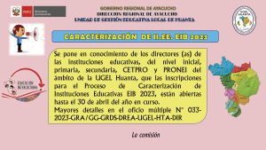 CARACTERIZACIÓN  DE II.EE. EIB 2023