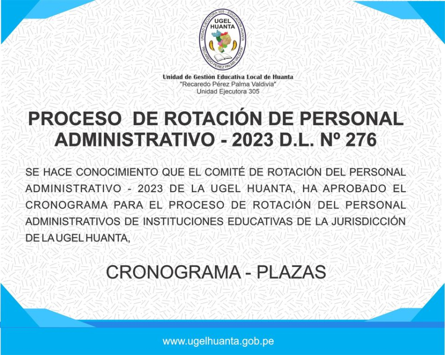 PROCESO  DE ROTACIÓN DE PERSONAL ADMINISTRATIVO - 2023 D.L. Nº 276