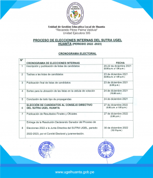 PROCESO DE ELECCIONES INTERNAS DEL SUTRA UGEL HUANTA (PERIODO 2022-2023)