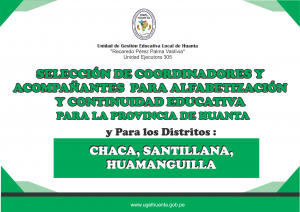 SELECCIÓN DE COORDINADORES Y ACOMPAÑANTES PARA ALFABETIZACIÓN Y CONTINUIDAD EDUCATIVA